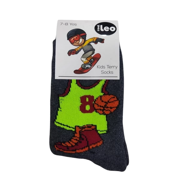 ARC SPORCU DESENLİ ERKEK ÇOCUK HAVLU ÇORAP - 4