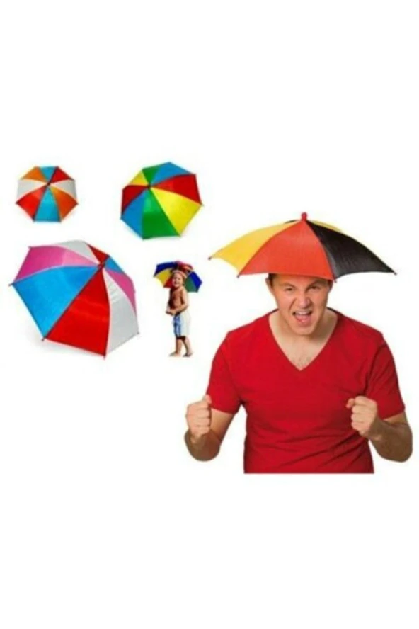 Kafaya Takılan Şapka Şemsiye 1 Adet