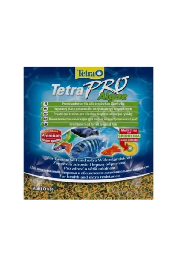 Tetra Pro Algae Crisps Bitkisel Ciklet Balığı Yemi 12gr