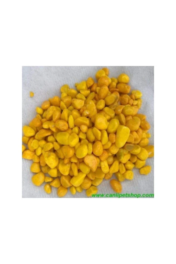 Akvaryum – Fanus – Teraryum Sarı Renkli Dekor Taşları 8-10 Mm 1 Kg