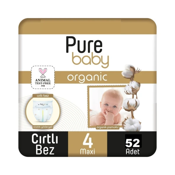 Sleepy Pure Baby Organik Bebek Bezi 2li Jumbo 4 Beden 7-16 Kg 52 Adet