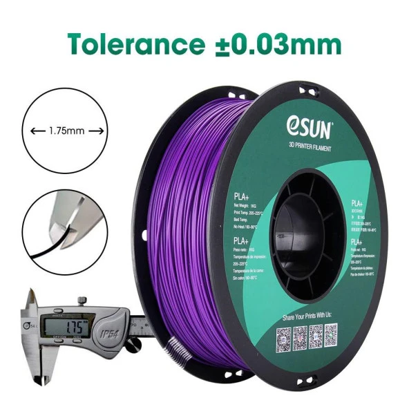 Esun PLA Plus Filament Mor 1.75mm 1000gr - Resim 4