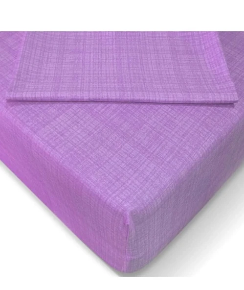 Özlü Fitted Lastikli Tek Kişilik Çarşaf Seti (100x200)-Lila ürün görseli