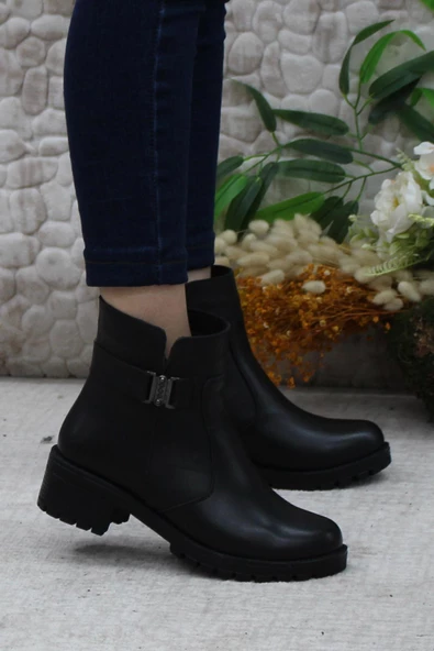 Mehmet Mete 32822 Siyah Orijinal Hakiki Deri İçi Kürklü Kaymaz Taban Kadın Bot ürün görseli