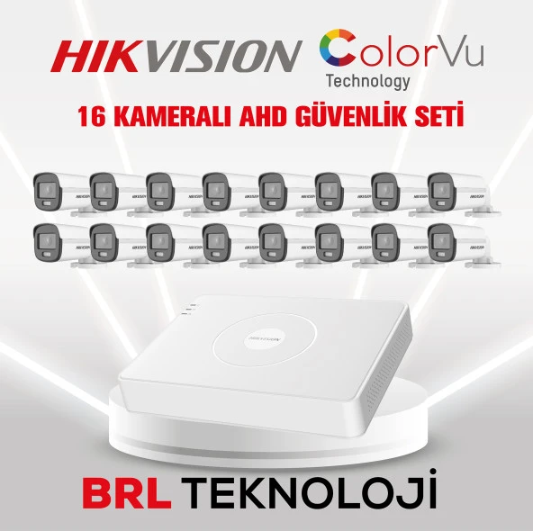 Hikvision 16 Kameralı Renkli Ahd Güvenlik Kamera Seti