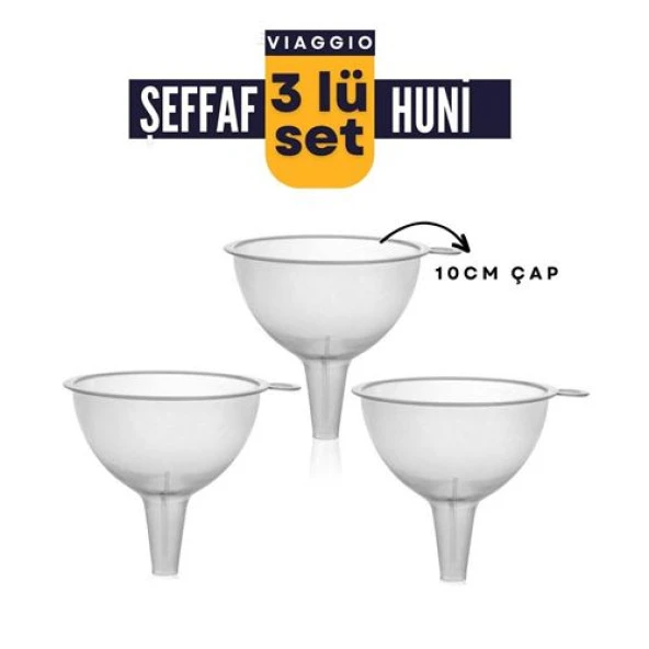 Şeffaf Huni 10 cm Çap 3 Adet Viaggio Design 714832