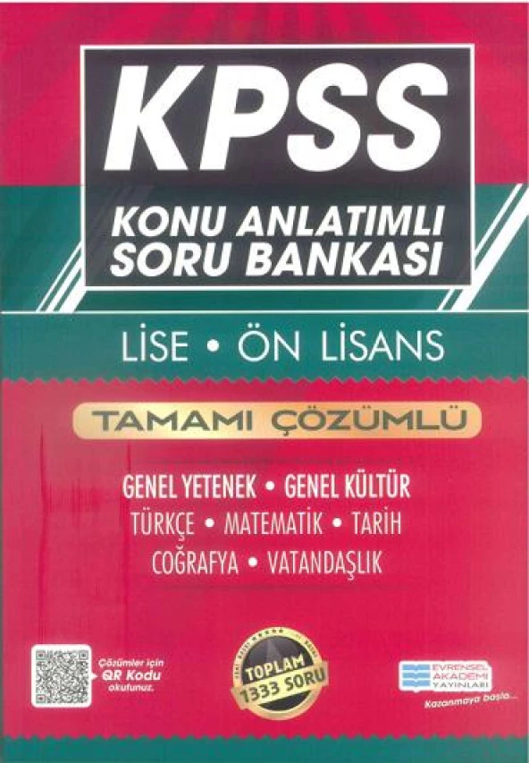 KPSS Lise Önlisans Genel Yetenek Genel Kültür Konu Anlatımlı Soru Bankası Evrensel İletişim