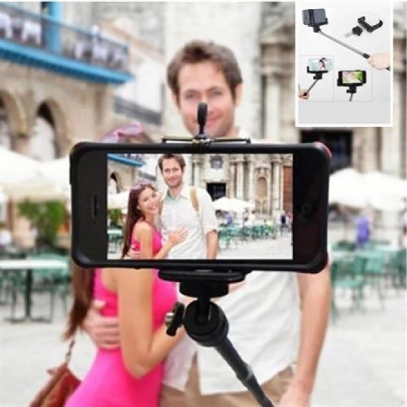 ShopZum 3.5mm Jak Girişli Tüm Telefonlara Uygun Selfie Özçekim Çubuğu