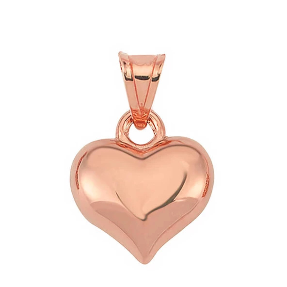 VGD Gumush Gümüş Küçük 3 Boyutlu Rose Kalp Kadın Kolye Ucu