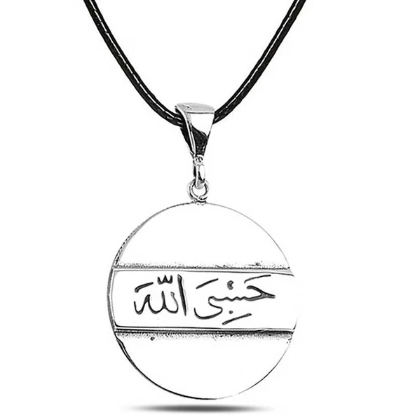 VGD Gumush Gümüş Arapça Hasbiyallah Yazılı Kolye