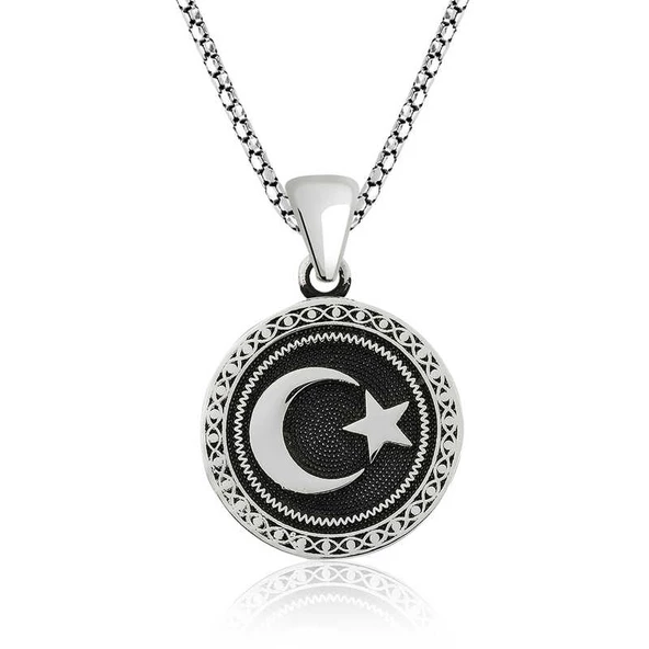 VGD Gumush Gümüş Ay Yıldız Kolye