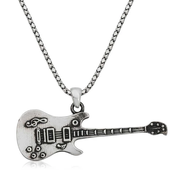 VGD Gumush ​Gümüş Elektro Gitar Erkek Kolye