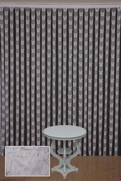 KELEBEK MODEL KIRIK BEYAZ RENK İP PERDE HAZIR DÜĞMELERİ DİKİLMİŞ İP PERDE 300*270 cm - Resim 2