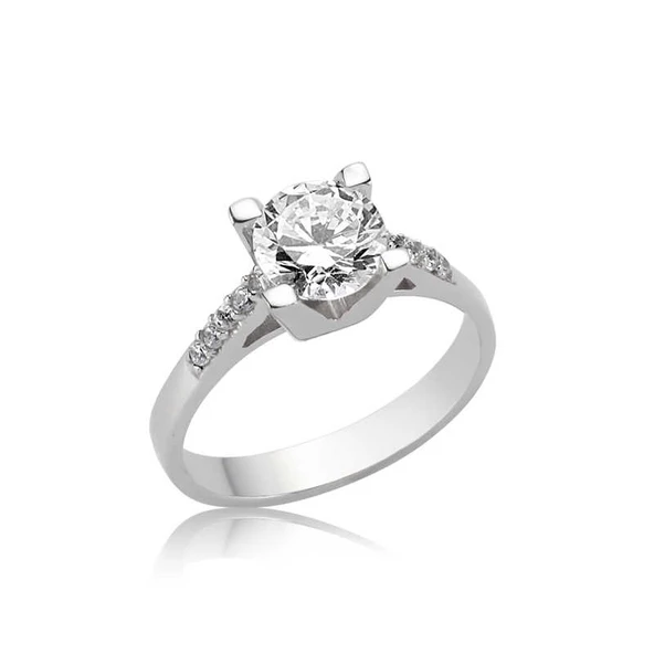 VGD Gumush Gümüş Tek Taş Bayan Yüzük ürün görseli 1