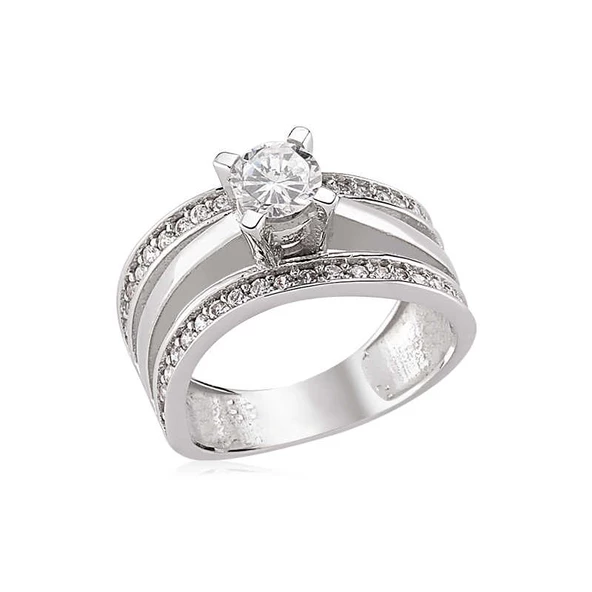 VGD Gumush Gümüş Tek Taş Bayan Yüzük ürün görseli 1