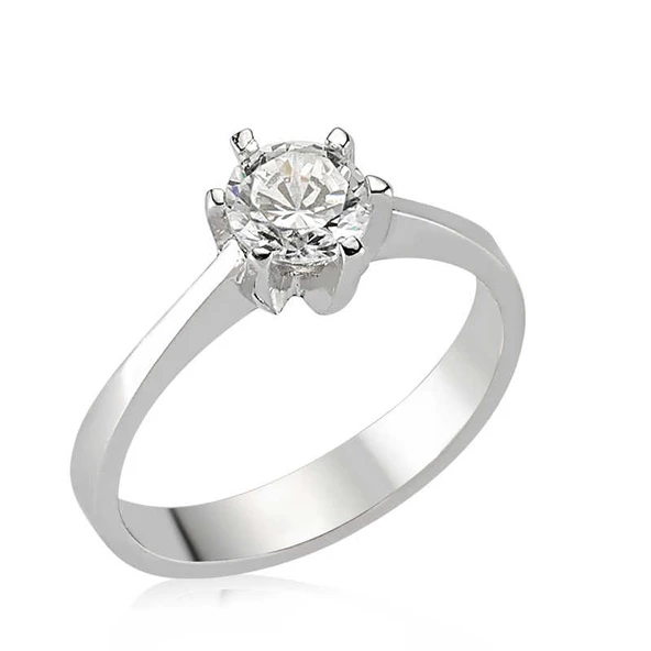 VGD Gumush Gümüş Tek Taş Bayan Yüzük