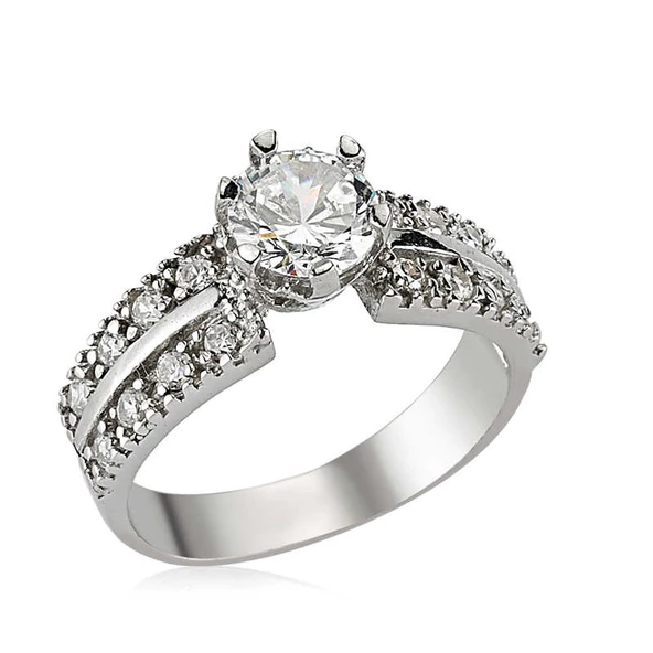 VGD Gumush Gümüş Tek Taş Bayan Yüzük ürün görseli 1