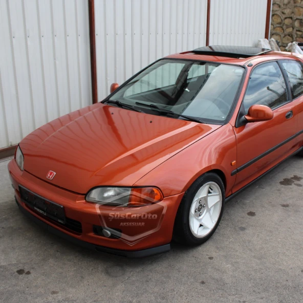 Honda Civic EG 1991-1995 Uyumlu Üniversal Laguna Lip Esnek Ön Lip 2 Parça Tampon Altı Dil Karlık Ön Ek - 7