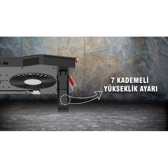 Laptop Gaming 17.3 /15.6 Notebook Soğutucu mavi Led Işıklı 2X fAN 2 XUSB PORT - 3