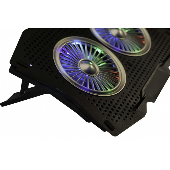 Laptop Gaming 17.3 /15.6 Notebook Soğutucu mavi Led Işıklı 2X fAN 2 XUSB PORT - 6