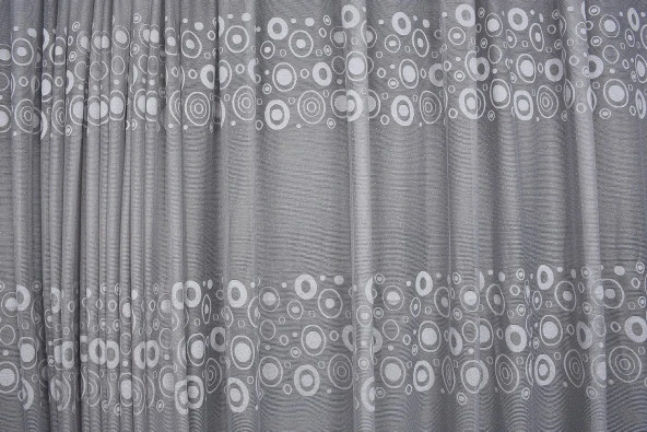 KDK 1560 DESEN GRİ RENK TEK KANAT Hazır dikilmiş Pileli Fon Perde 300*260 cm - Resim 2