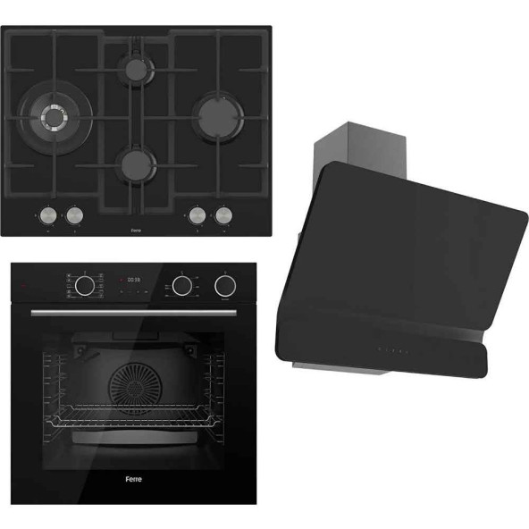 Ferre Steamart&fryart Serisi Buharlı Pişirme Siyah Set (ED075 + XE64CS +D080 )