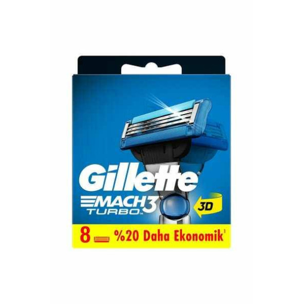 Gillette Mach3 Turbo Yedek Tıraş Bıçağı 8'li