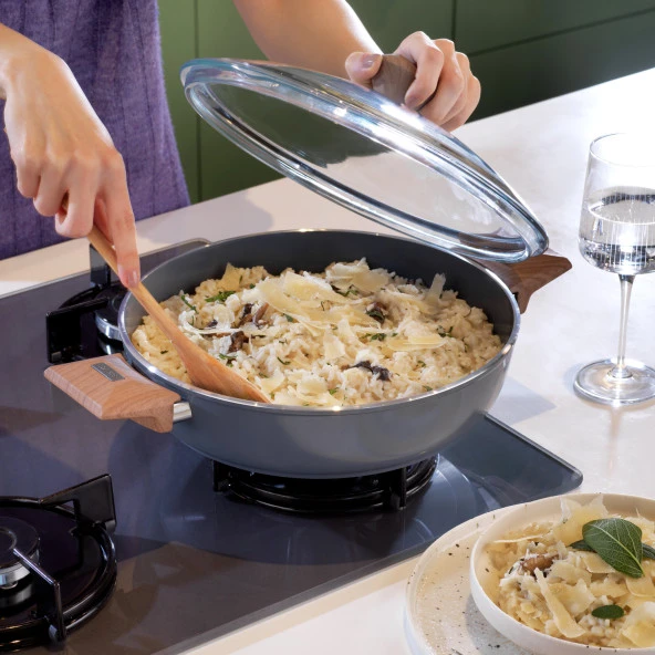 Schafer Fiesta Seramik Basık Tencere 26 Cm-Siyah - 4