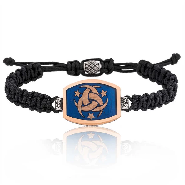 VGD Gümüş Teşkilat-ı Mahsusa Makrome Erkek Bileklik