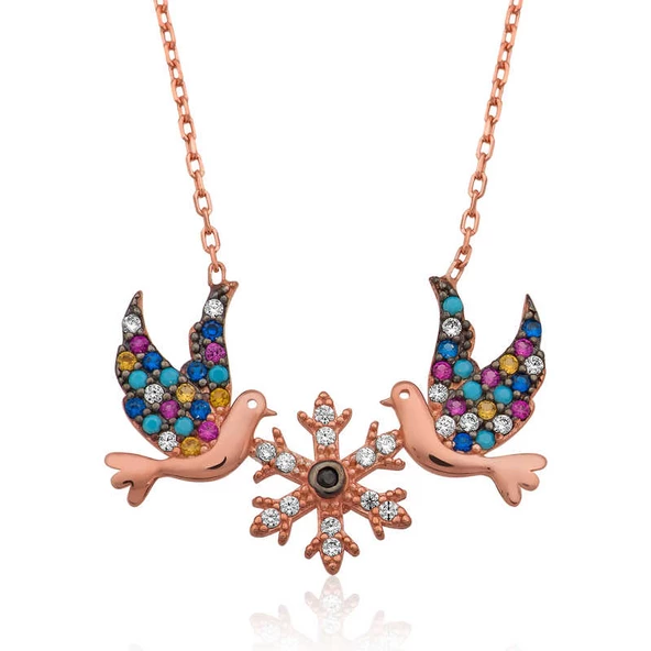 VGD Gümüş Aşk Kuşları Bayan Kolye ürün görseli 1