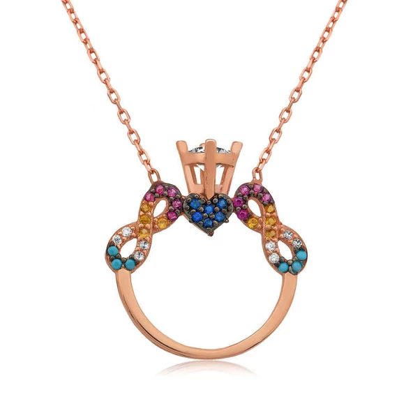 VGD Gümüş Tek Taş Sonsuz Aşk Bayan Kolye ürün görseli 1