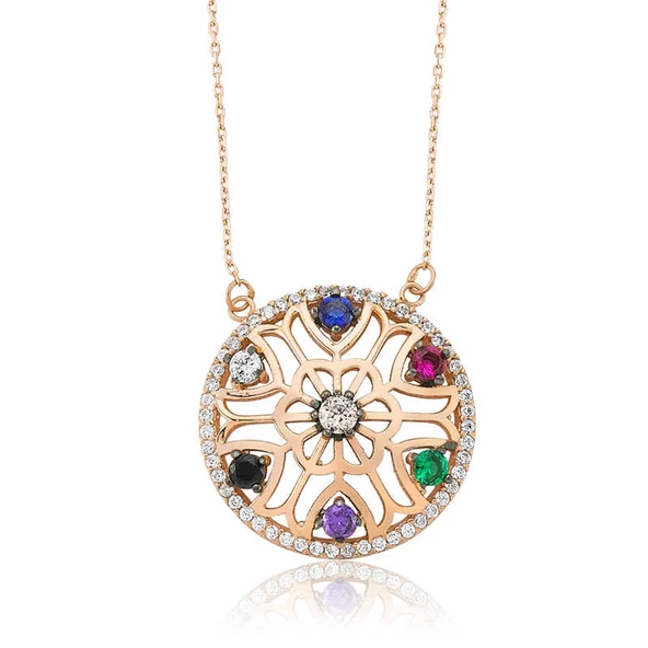 VGD Gumush Gümüş Yaşam Çiçeği Bayan Kolye