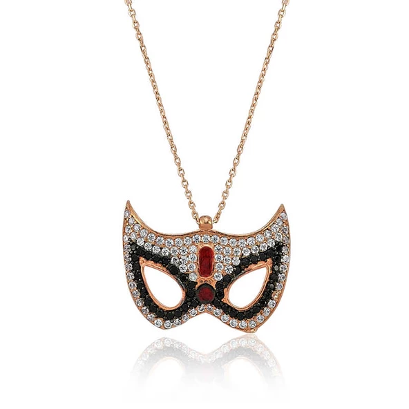 VGD Gümüş Maske Bayan Kolye