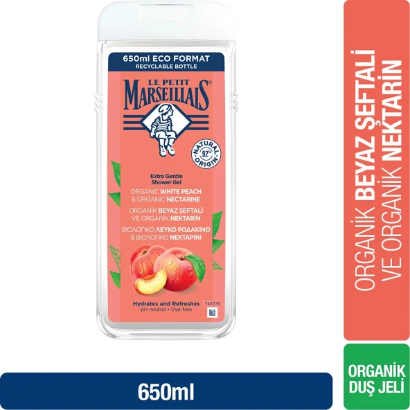 Le Petit Marseillais Beyaz Şeftali ve Nektarin Duş Jeli 650 ml