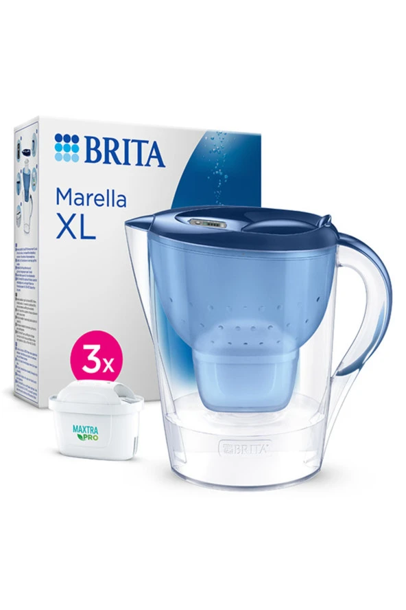 Brita Marella Xl 3 X Maxtra Pro All-ın-1 Filtreli Su Arıtma Sürahisi Mavi (3,5 L)