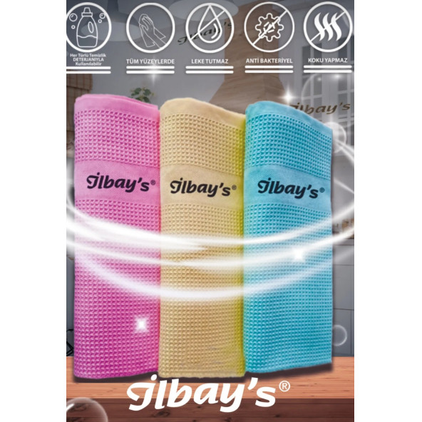 3 Lü Mikrofiber Temizlik Bezi Ilbay's