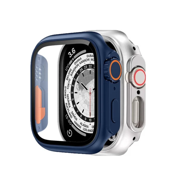 BİNANO APPLE WATCH 40MM ULTRA DÖNÜŞTÜRÜCÜ LACİVERT KASA VE EKRAN KORUYUCU