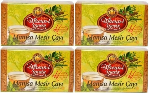 Manisa Mesir Macunu Çayı Orjinal 20 Li Pk 40Gr (20 Adetx2GR) Süzen Poşet Bardak (4 Lü Set)