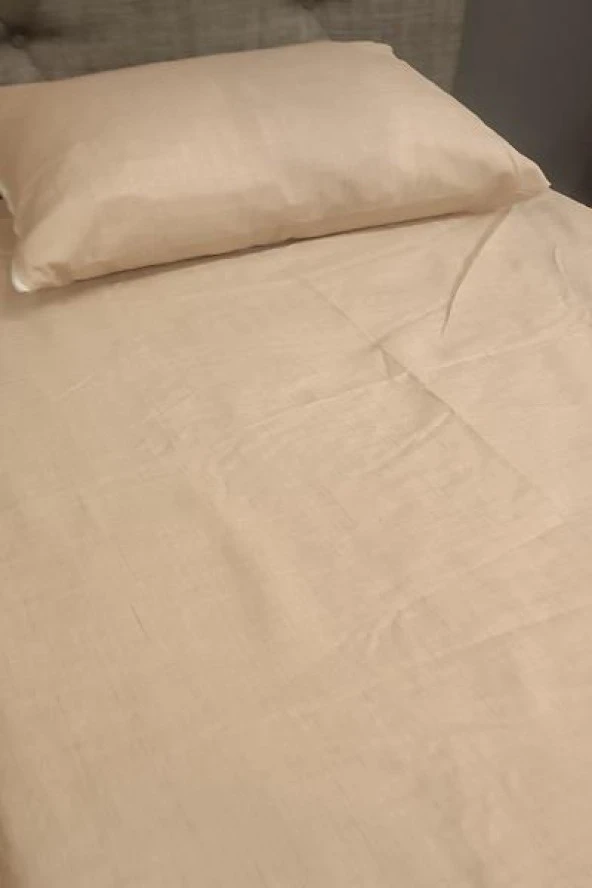 Çarşaf 90299 Fıtted Keten Tarzı Pamuk Kumaş somon Tek Kişi Yastık Kılıf El yapım - 6