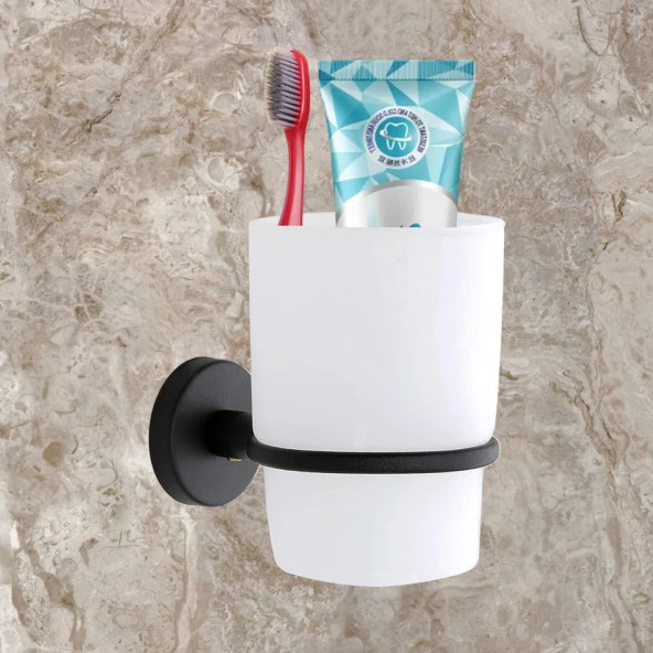 Diş Fırçalık Vidalı Banyo Diş Fırçası Kabı Kutusu Siyah - 4