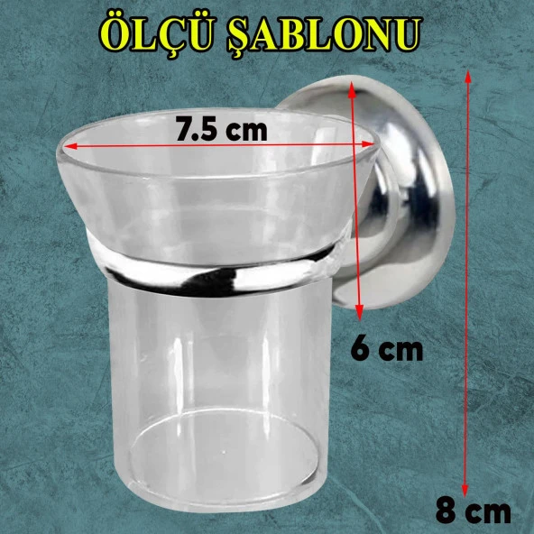 Diş Fırçalık Yapışkanlı Banyo Diş Fırçası Kabı Kutusu Krom Kristal - 2