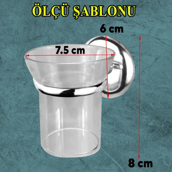 Diş Fırçalık Vidalı Banyo Diş Fırçası Kabı Kutusu Krom Kristal - 2
