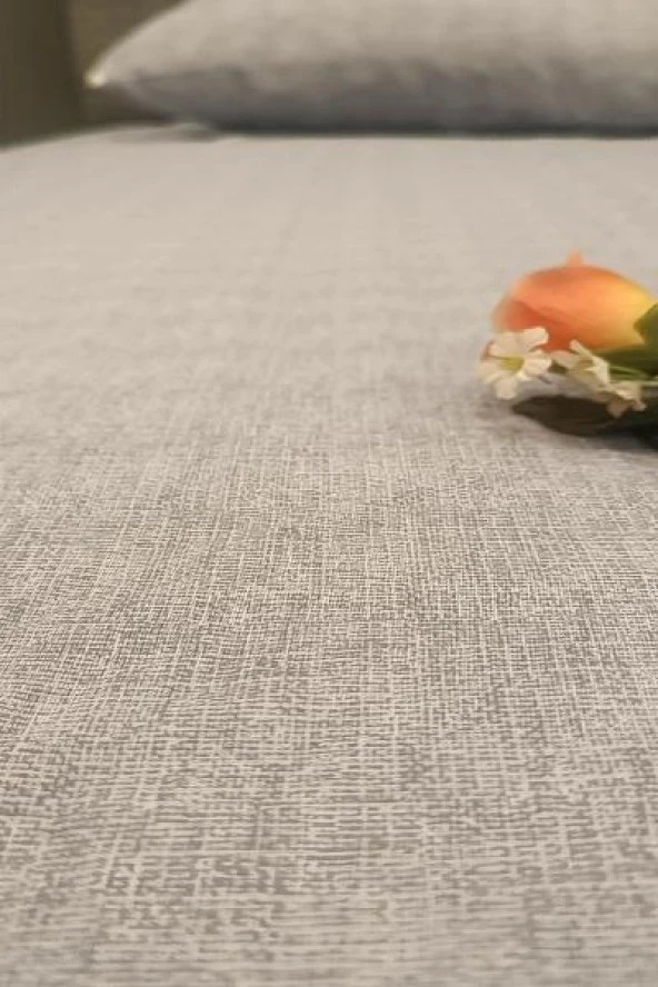 Çarşaf Fitted 90300 Tek Yavruağzı renk Krem Keten Pamuk Kumaş Yastık Kılıf - 5