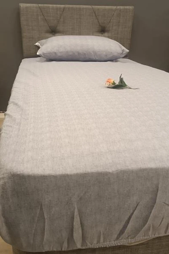 Çarşaf Fitted 90300 Tek Yavruağzı renk Krem Keten Pamuk Kumaş Yastık Kılıf - 7