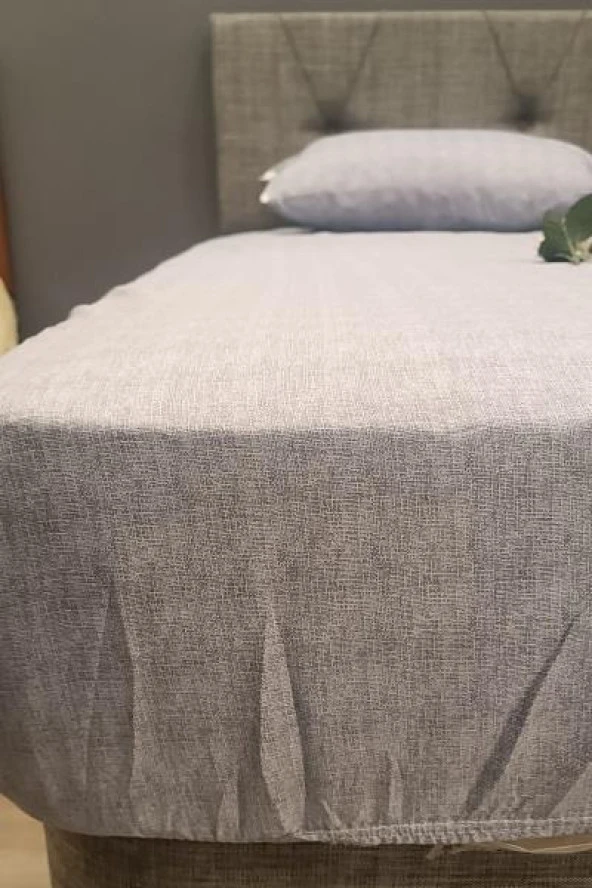 Çarşaf Fitted 90300 Tek Yavruağzı renk Krem Keten Pamuk Kumaş Yastık Kılıf - 8