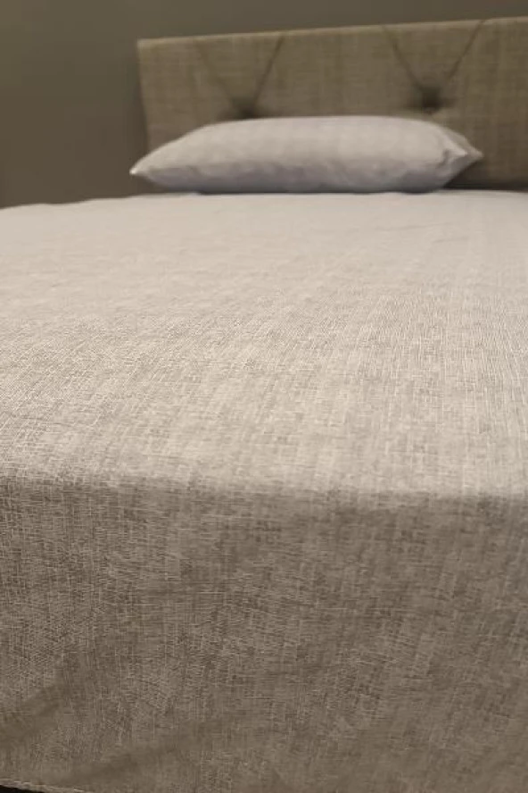 Çarşaf Fitted 90300 Tek Yavruağzı renk Krem Keten Pamuk Kumaş Yastık Kılıf - 10