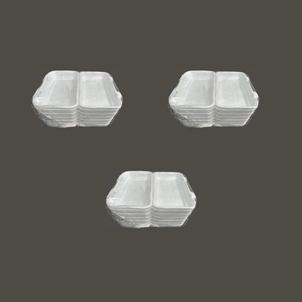 Dağyüce 36/D Tek Kullanımlık Köpük İskender Kapaklı Kase Kutu - 23.5x15 Cm. - 20 Adetlik 3 Paket