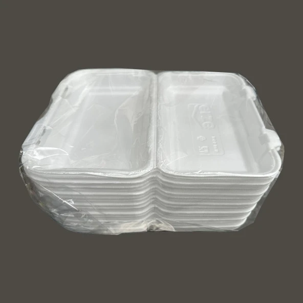 Dağyüce 36/D Tek Kullanımlık Köpük İskender Kapaklı Kase Kutu - 23.5x15 Cm. - 20 Adetlik 5 Paket - Resim 2