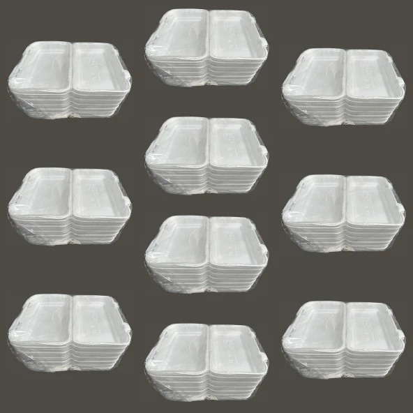 Dağyüce 36/D Tek Kullanımlık Köpük İskender Kapaklı Kase Kutu - 23.5x15 Cm. - 20 Adetlik 10 Paket ürün görseli 1