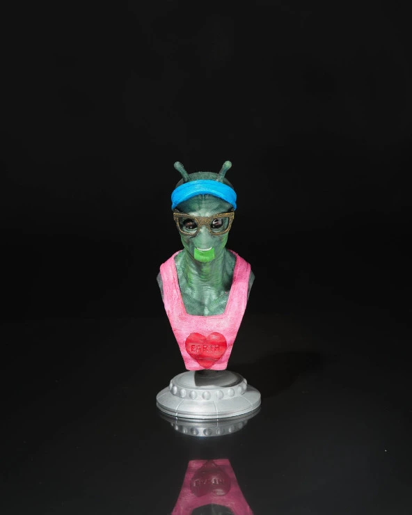 Uzaylı Turist Kevin Büst-Figür-Biblo